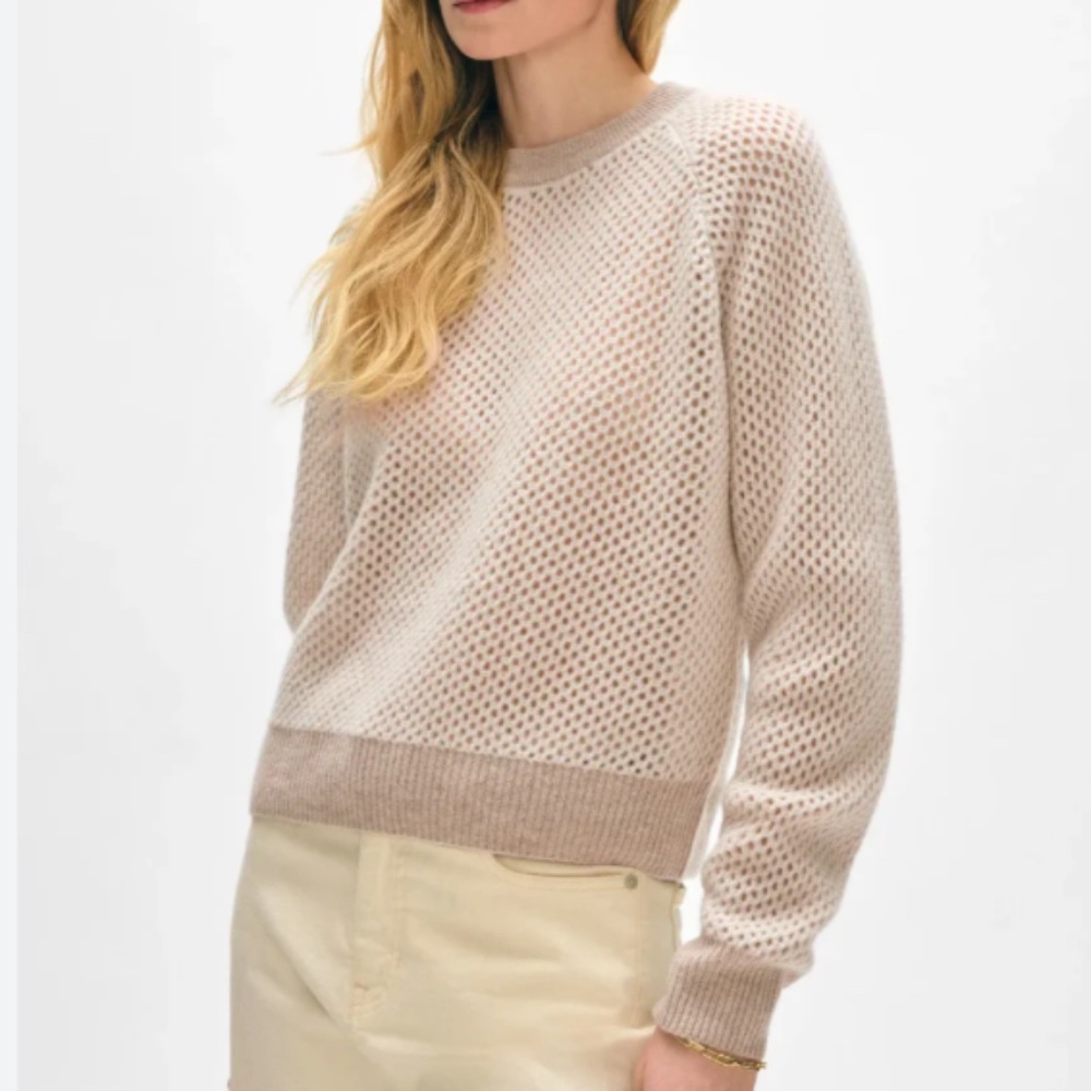 WHITE + WARREN Cashmere Mesh Sweatshirt